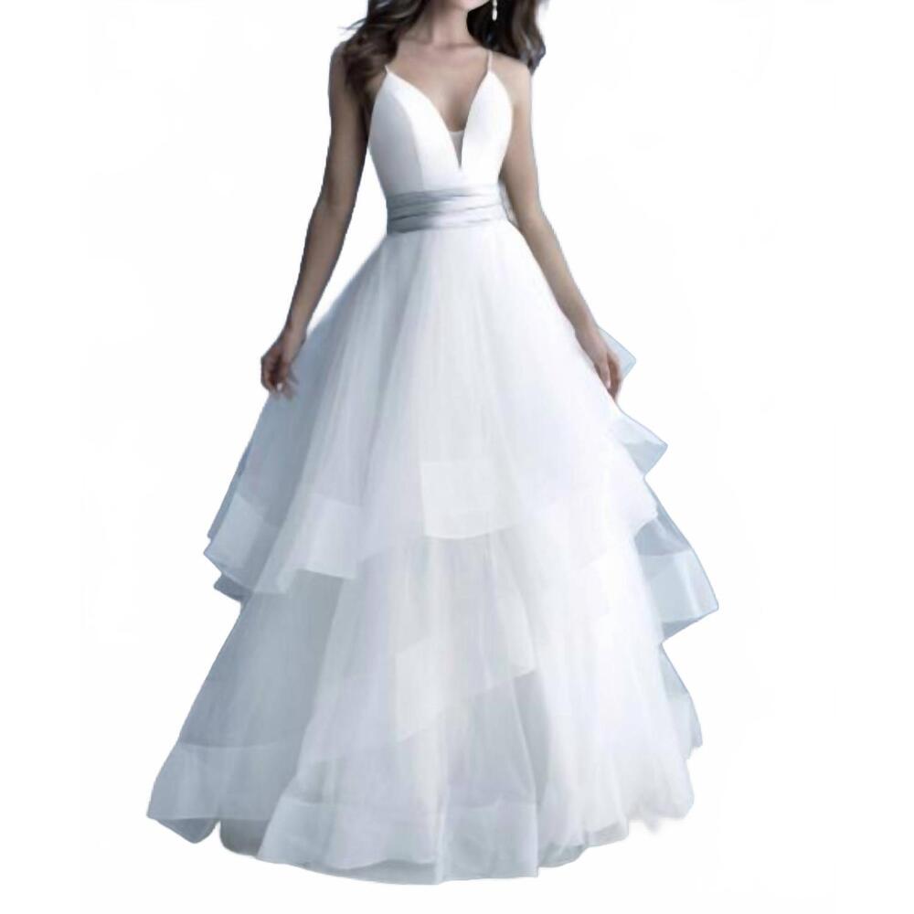 NEW ALLURE BRIDALS ruffled wedding dress in ivory